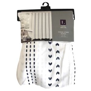 Lush Decor Shower Curtain Navy and White 72” x 72”